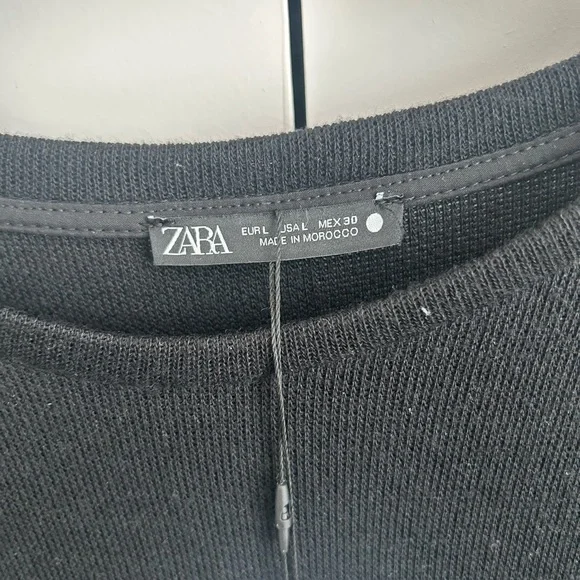 Zara Black Knit Top Midi Dress - Picture 6 of 7